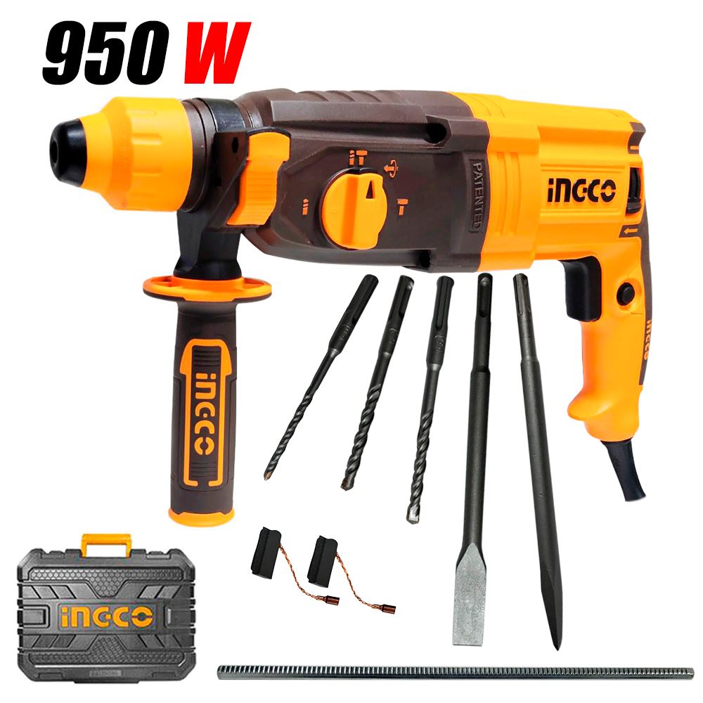 Rotomartillo SDS-Plus Ingco RGH9528 950W 2.5J 28mm 3kg