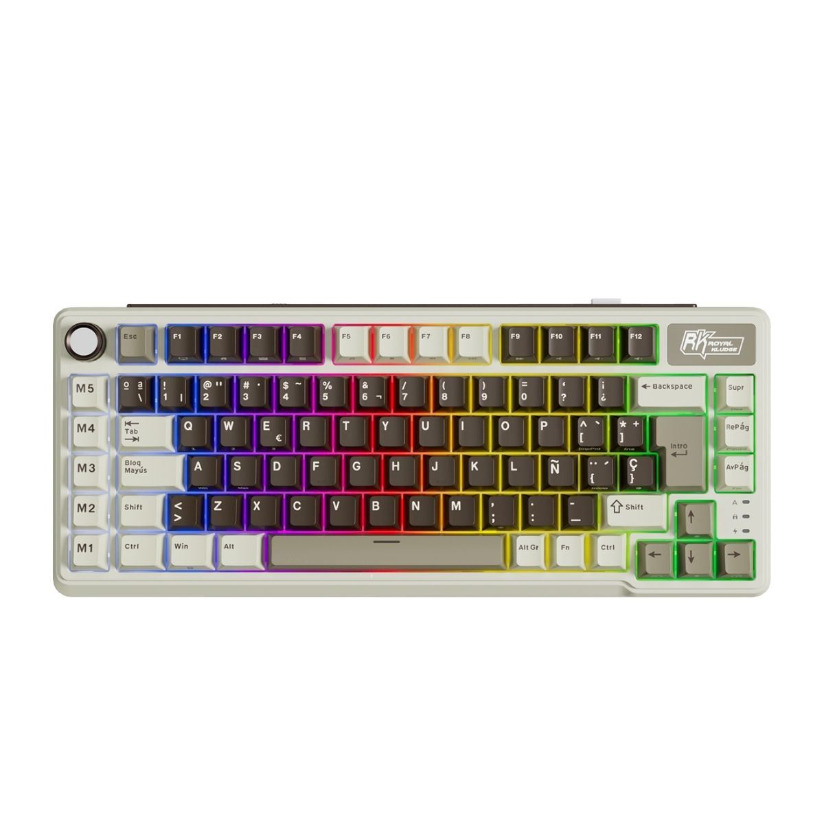 Royal Kludge - Teclado L75 Wireless 75% Moya Grey Switch Cream