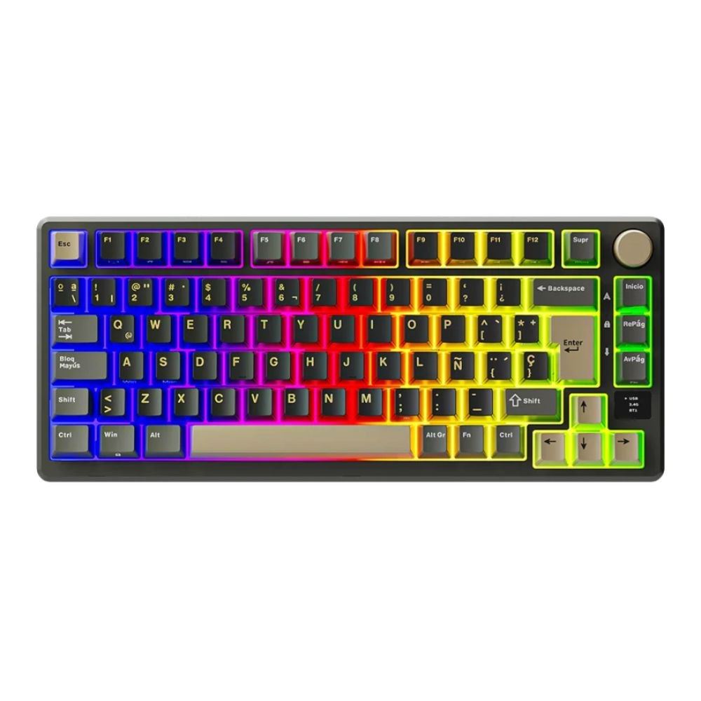 Royal Kludge - Teclado M75 Wireless 75% Phantom Switch Brown