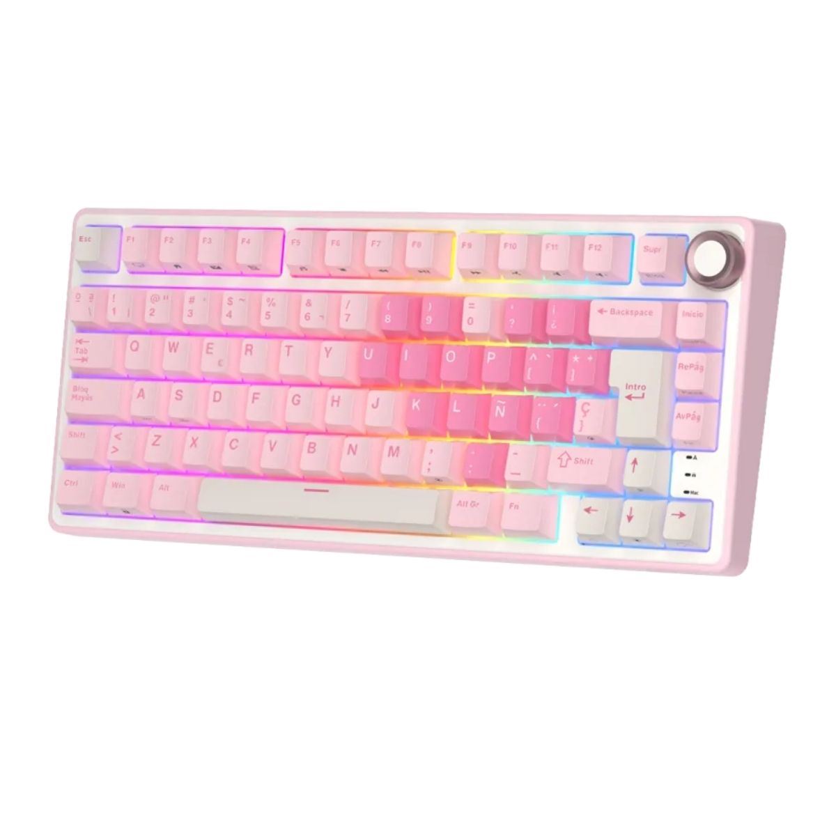 Royal Kludge - Teclado R75 Wired 75% Pink Melody Switch Creamy