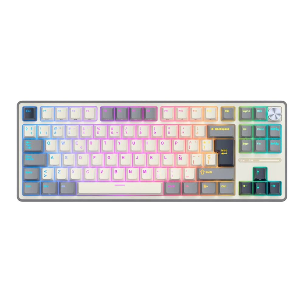 Royal Kludge - Teclado R87Pro Wired TKL Half Grey Switch Creamy