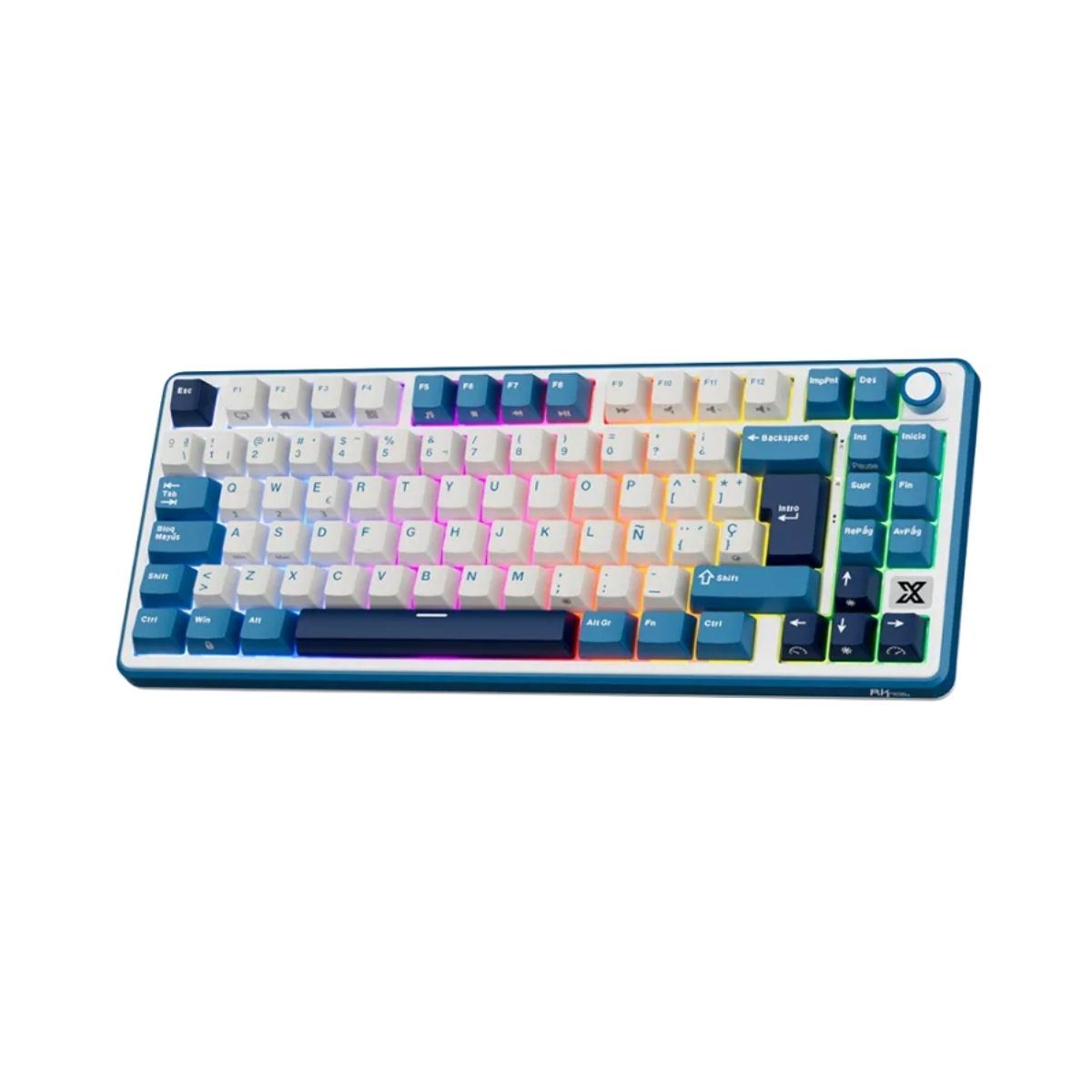 Teclado Royal Kludge RK X87 Wired 75% Blue Switch Creamy