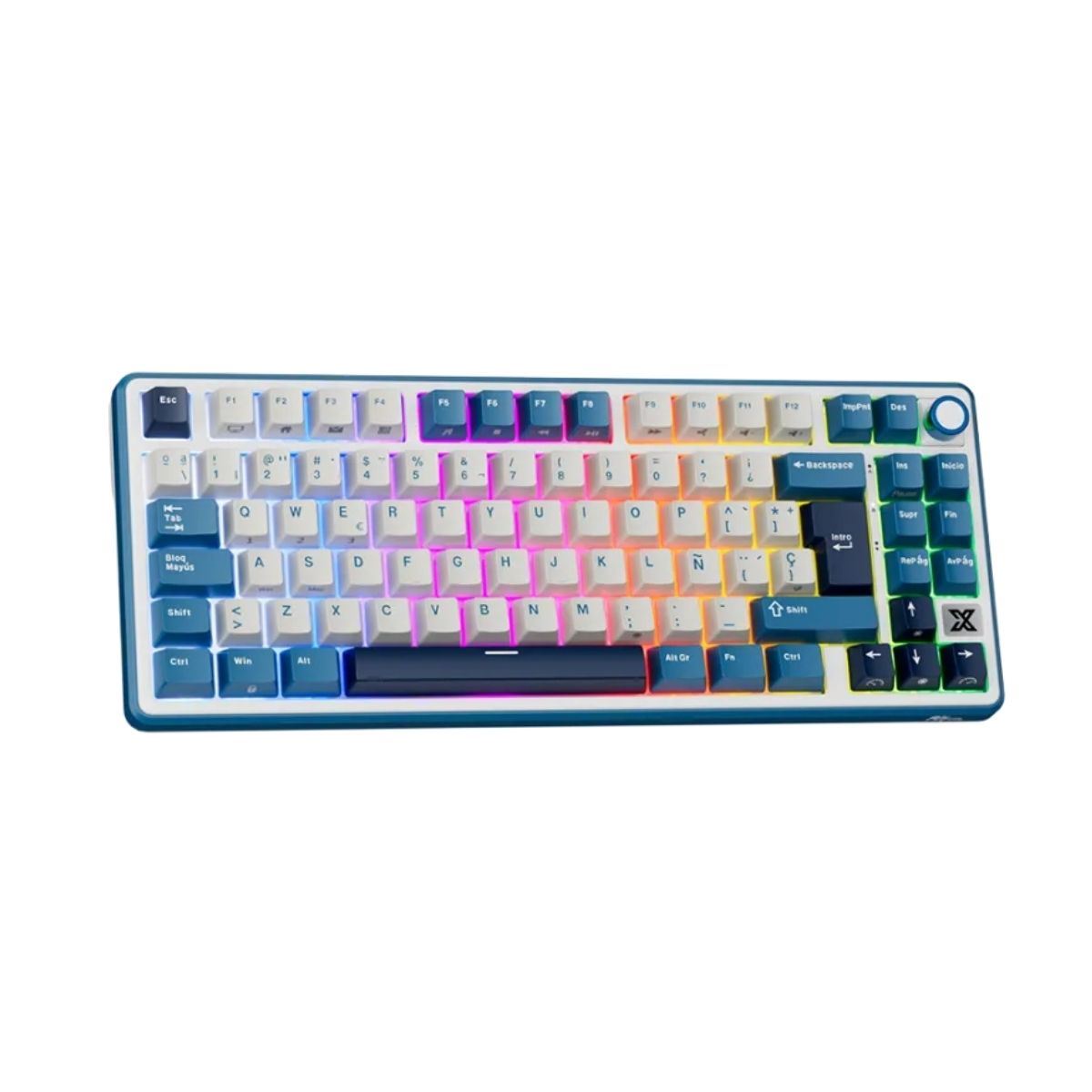 Teclado Royal Kludge RK X87 Wireless 75% Blue Switch Creamy