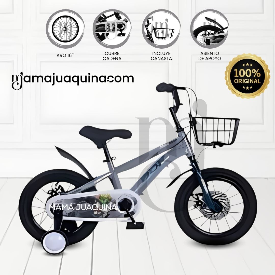 Bicicleta Deportiva con Canasta Aro 16 «RUSH DK» Gray