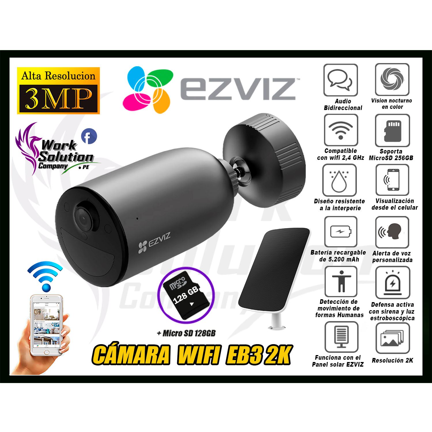Camara Ezviz C1hc 1080p Interior Wifi 2mp Microfono