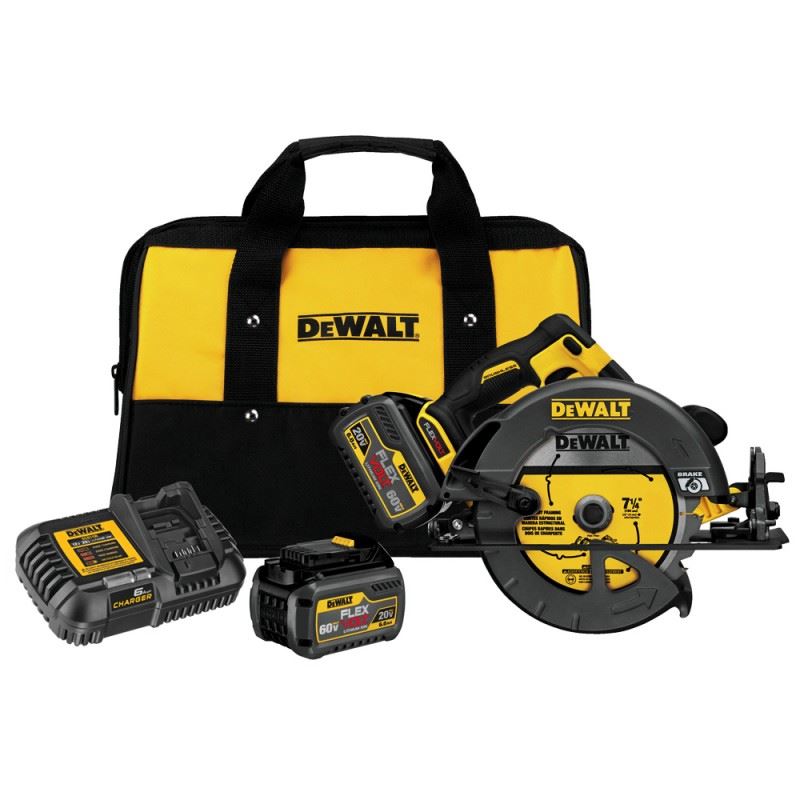 Sierra Circular 7 1/4" (184mm) 60V Xr  65mm 2 Bat 6.0 Ah Dewalt DCS578T2-B2