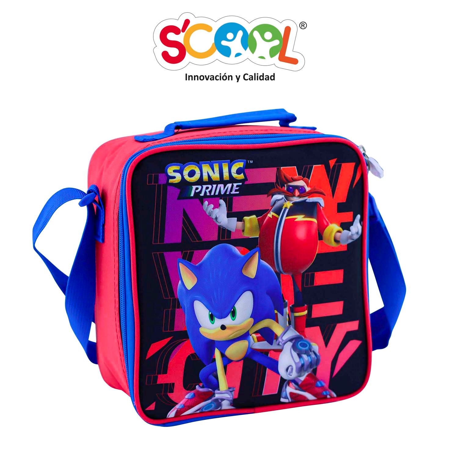 Scool - Lonchera Kombat Cuadrada Tela Sonic Prime