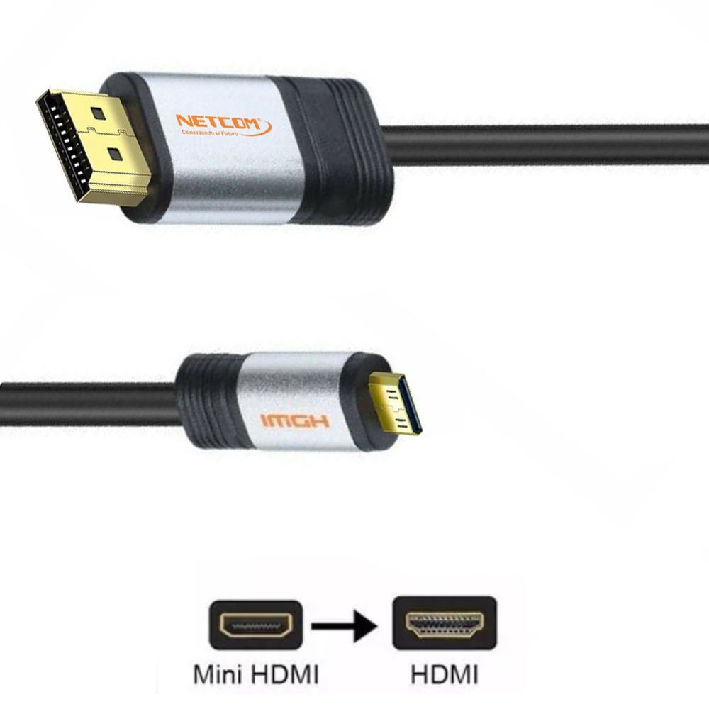 Cable Mini Hdmi a Hdmi 5 Metros NETCOM 2.0 4K 60 Hz ULTRA HD eARC