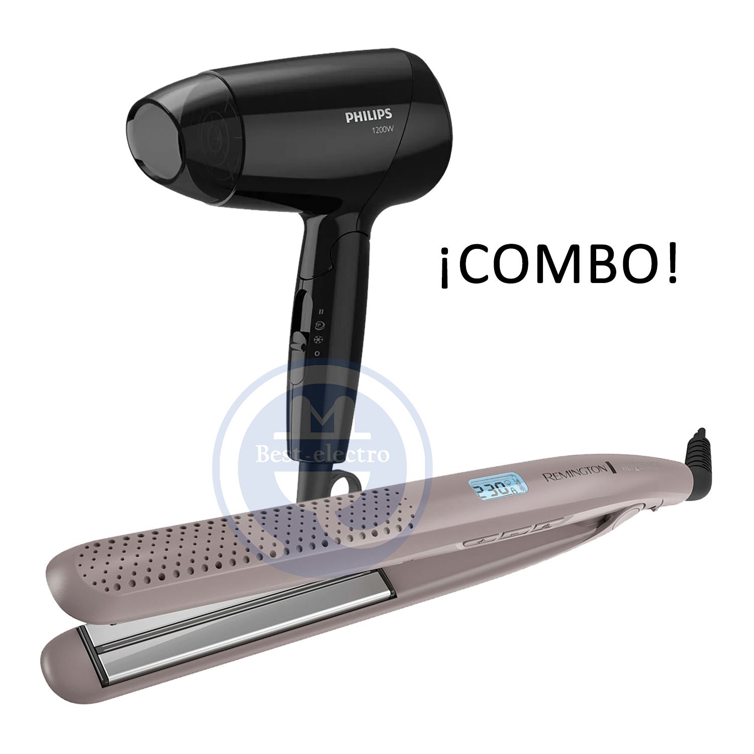 Combo Alisadora Remington Wet2Straight S27A y Secador Philips.