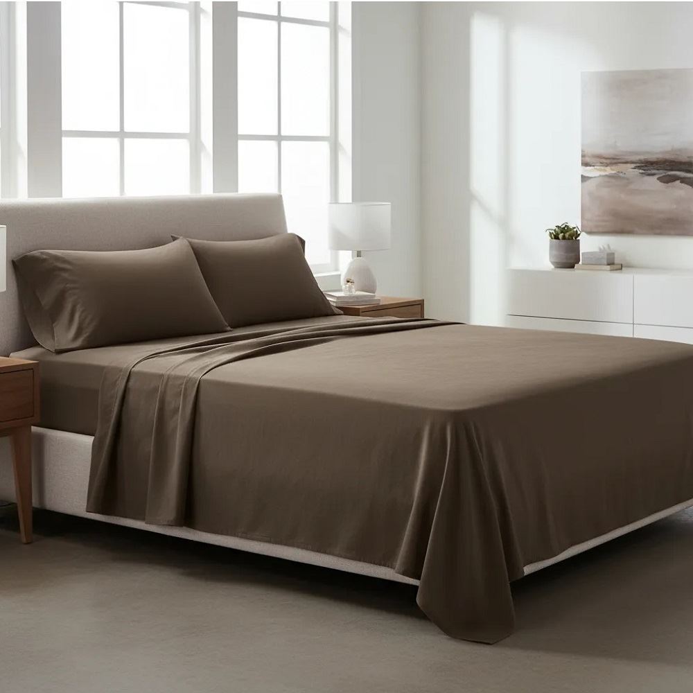 JUEGO DE SABANAS PERU PIMA ALGODÓN 180 HILOS - ALMENDRA