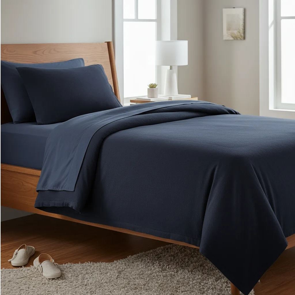 JUEGO DE SABANAS PERU PIMA ALGODON 180 HILOS - AZUL MARINO