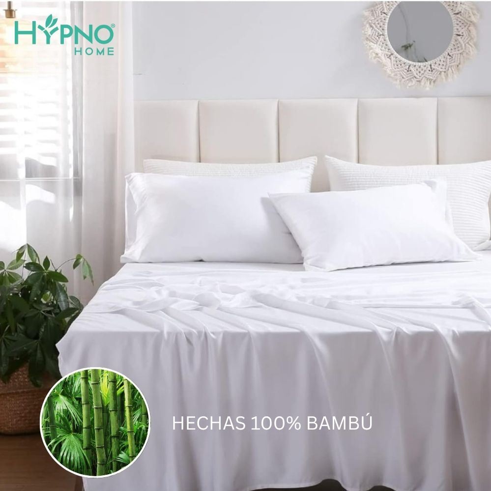 Juego de Sábanas Hypno Hecha 100% Bambú - Blanco