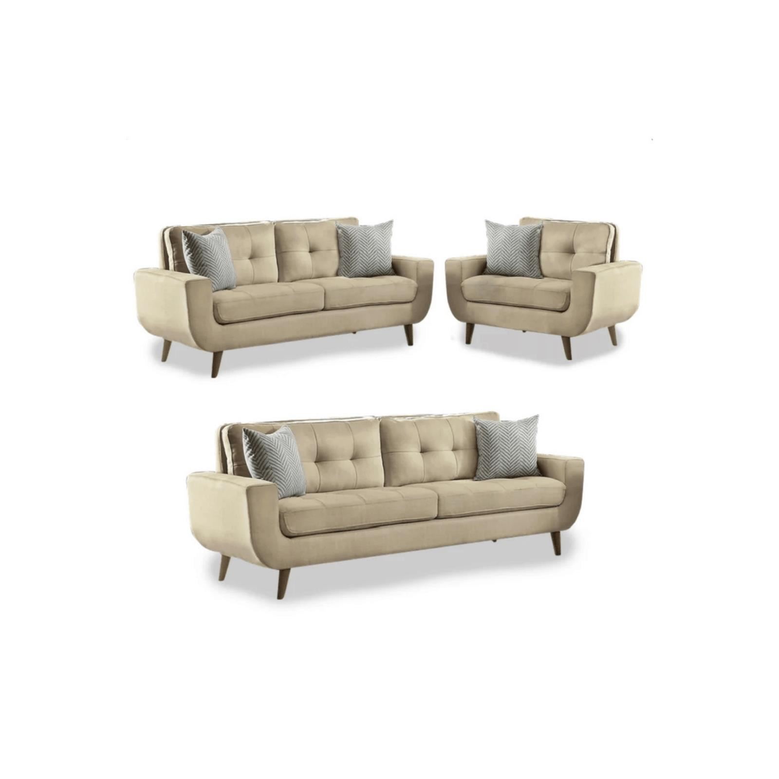 Juego de Sala 3-2-1 Modelo Saifer Color DORADO