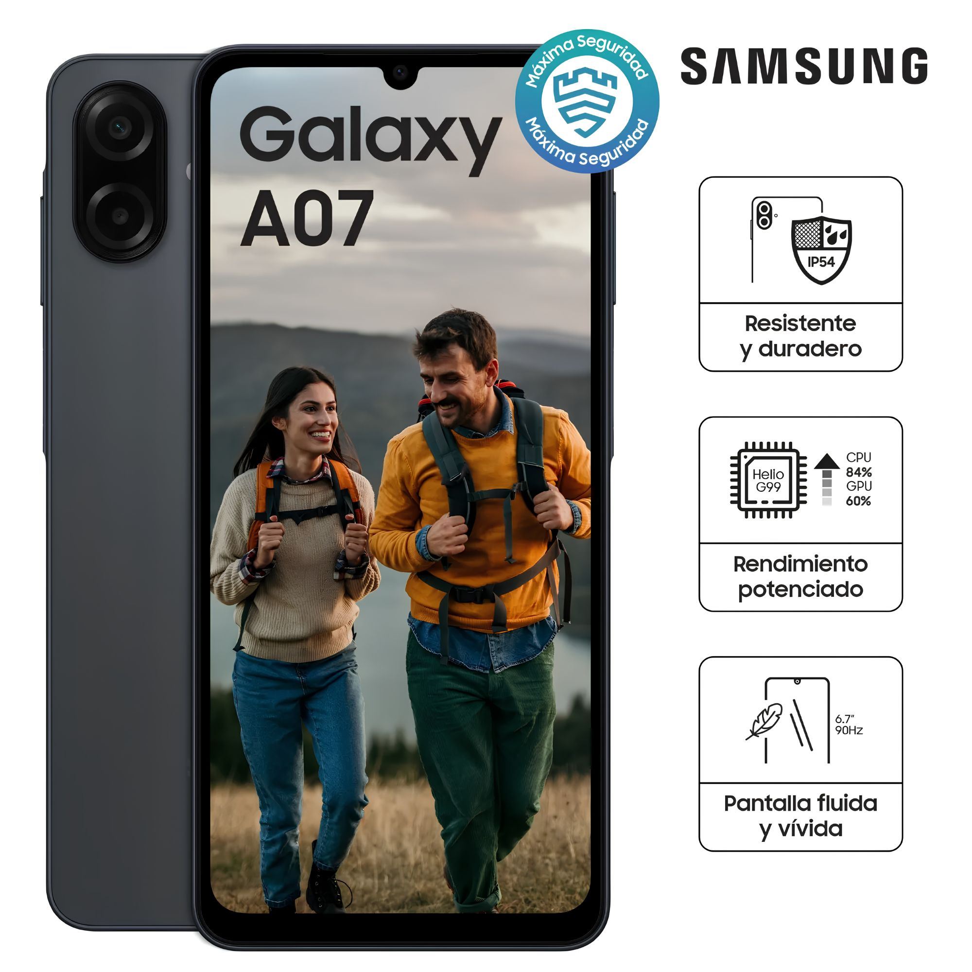 SAMSUNG A07 4GB+128GB BLACK