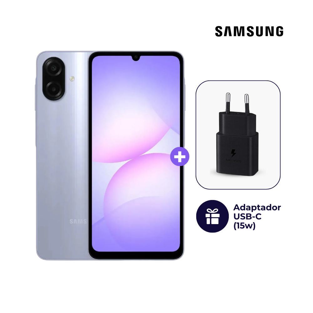 Samsung Galaxy A07 128GB 4GB Ram Violeta + Adaptador USB-C Samsung Original 15W