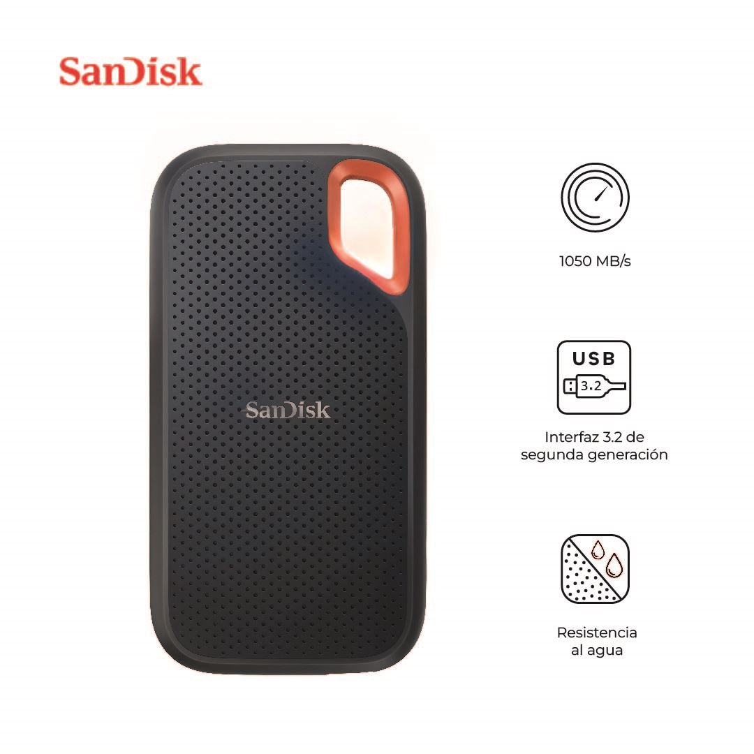 Disco Solido Externo Portable Ssd Sandisk Extreme 1TB 1050 Mb/S - Ip65