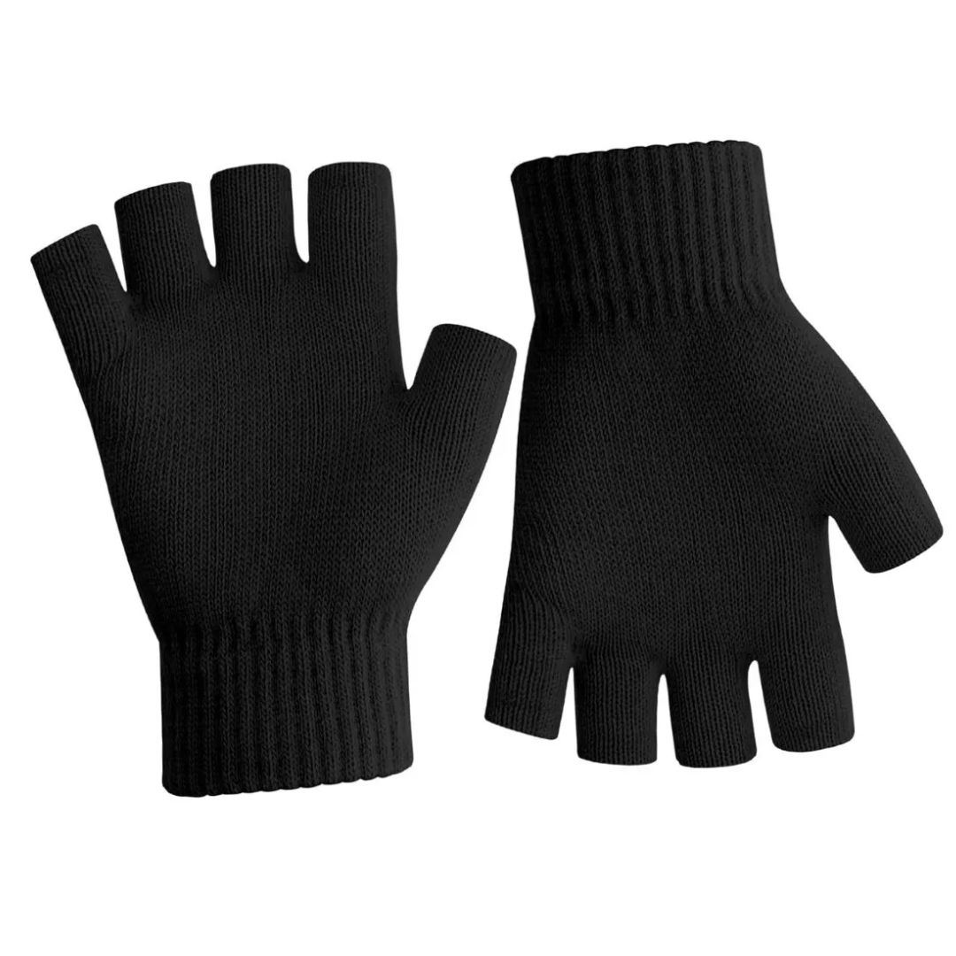 PACK 2 MITONES GUANTES SIN DEDO DE ADULTOS NEGROS