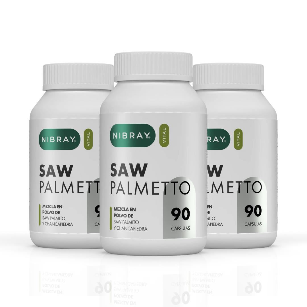 Saw Palmetto con Chancapiedra 3 Frascos Nibray Vital