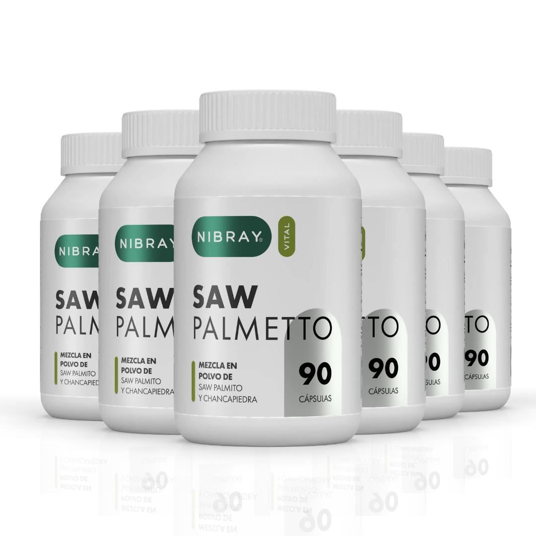 Saw Palmetto con Chancapiedra 6 Frascos Nibray Vital