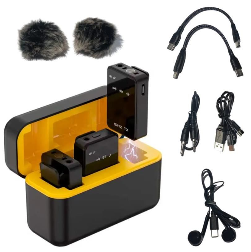 Micrófonos Inalámbricos SX12 3 en 1 Tipo C, iPhone y cámara DSLR