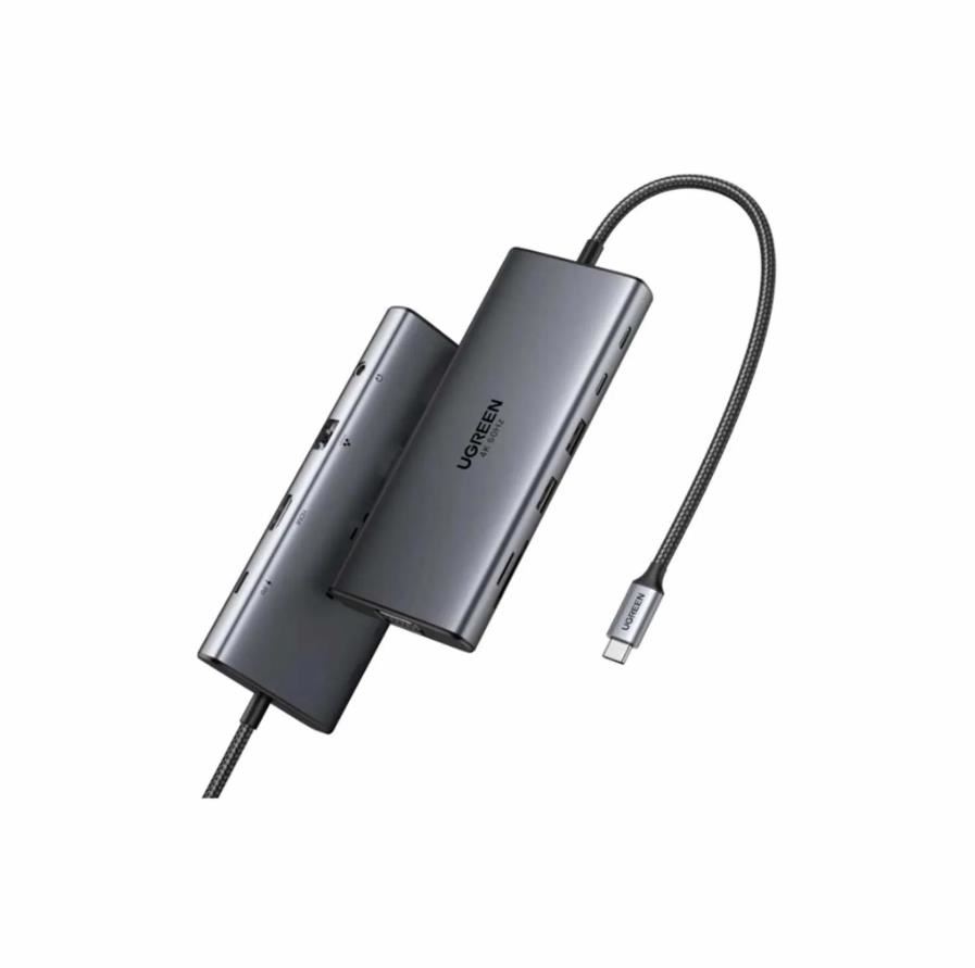Adaptador 11 En 1 USB-C a HDMI/VGA/2 USB-C/2 USB-A/RJ45/SD/3.5mm PD100W UGREEN CM639-45520