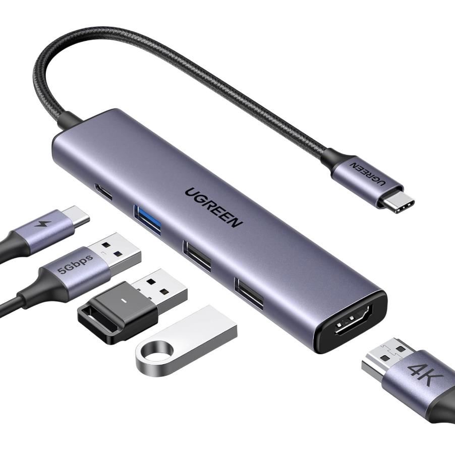 Adaptador 5 en 1 USB-C a HDMI/USB PD 100W UGREEN CM136-70495
