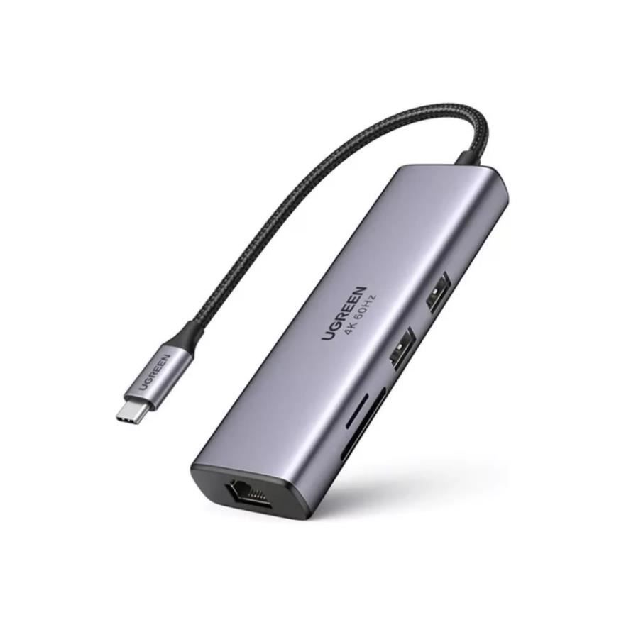 Adaptador 7 en 1 USB-C Dual HDMI 4K 60Hz 100W PD 4 x USB-A/C 10Gbps UGREEN CM498-45379