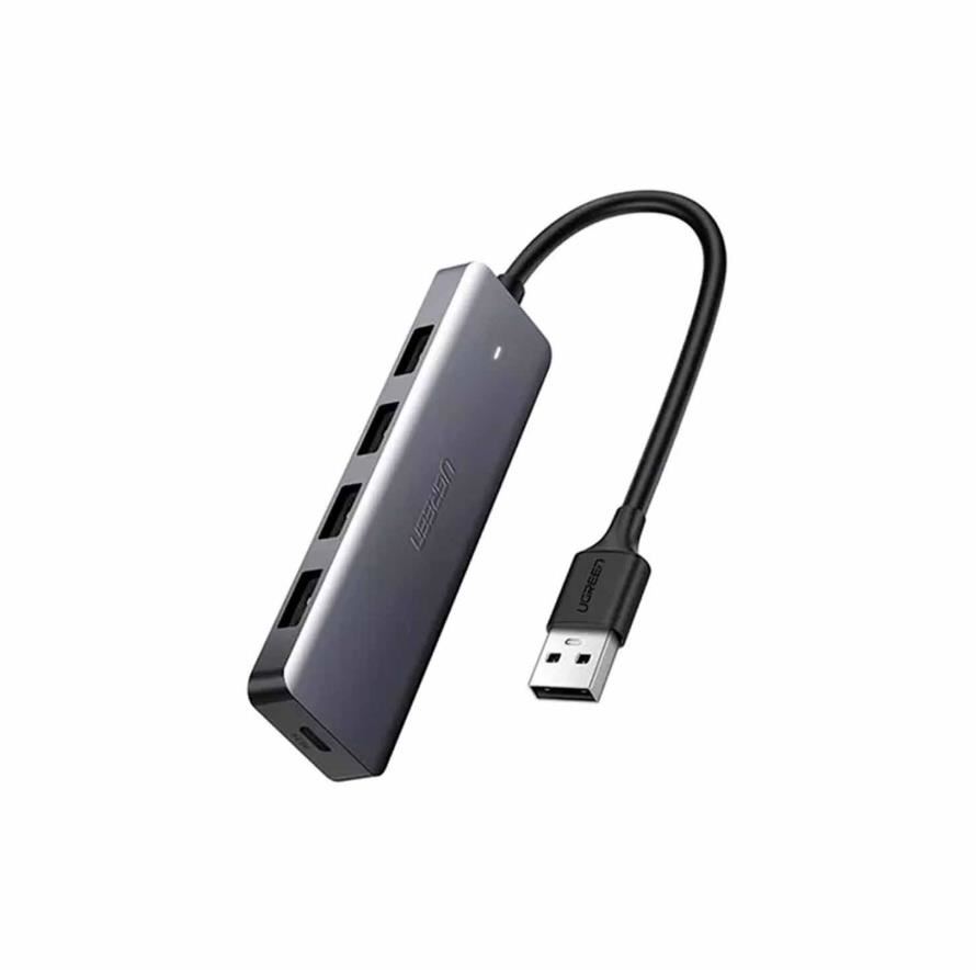 Adaptador con 4 puertos USB-A 3.0 y cable USB-A 3.0 Negro UGREEN CM219-25851