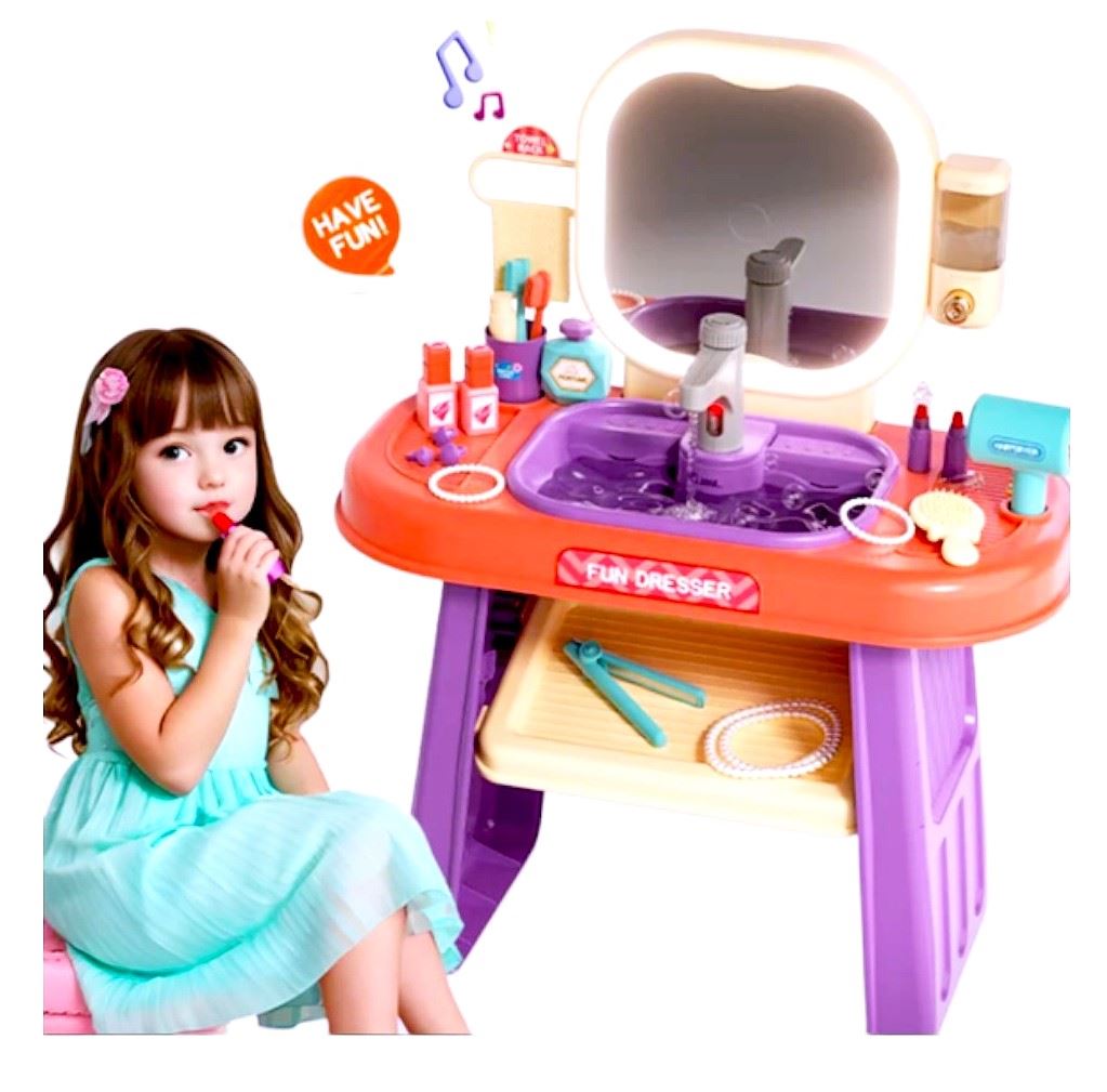 TOCADOR CON ESPEJO LED PARA NIÑAS