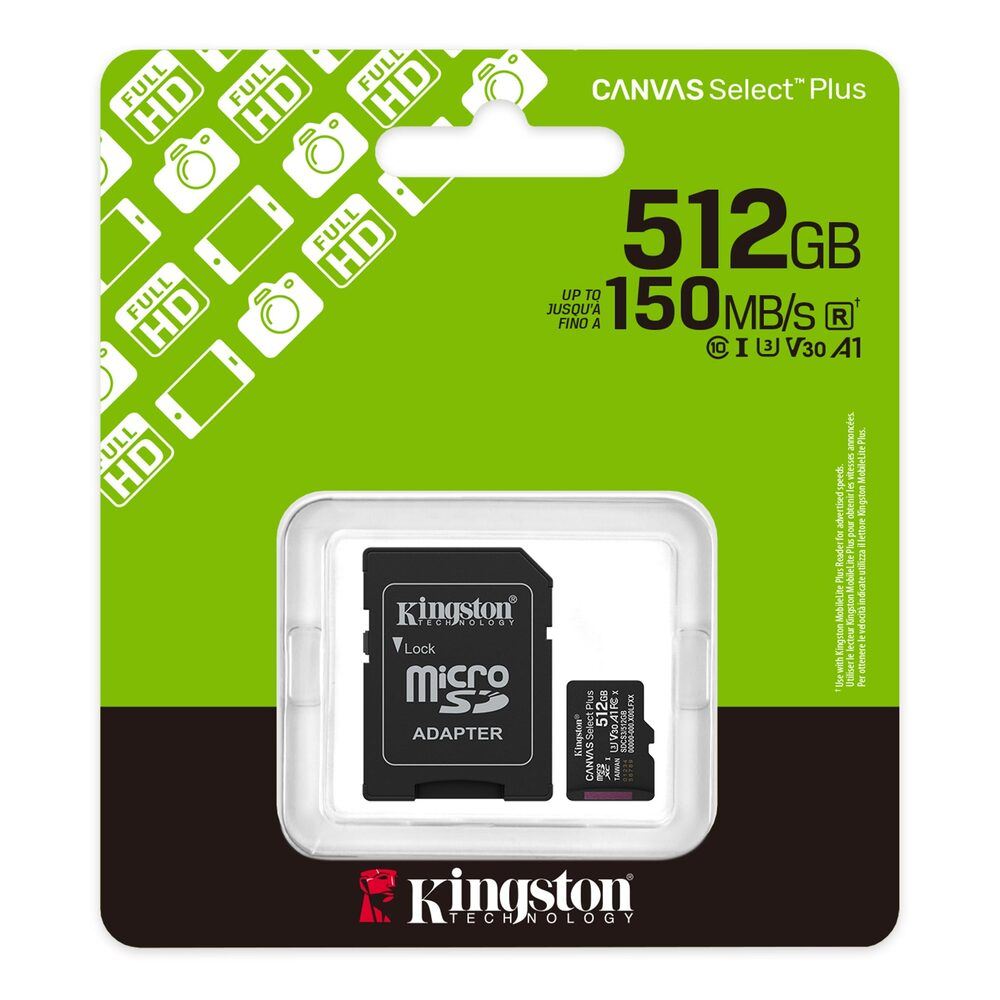 MEMORIA MICROSD KINGSTON 512GB + ADAPTADOR SD