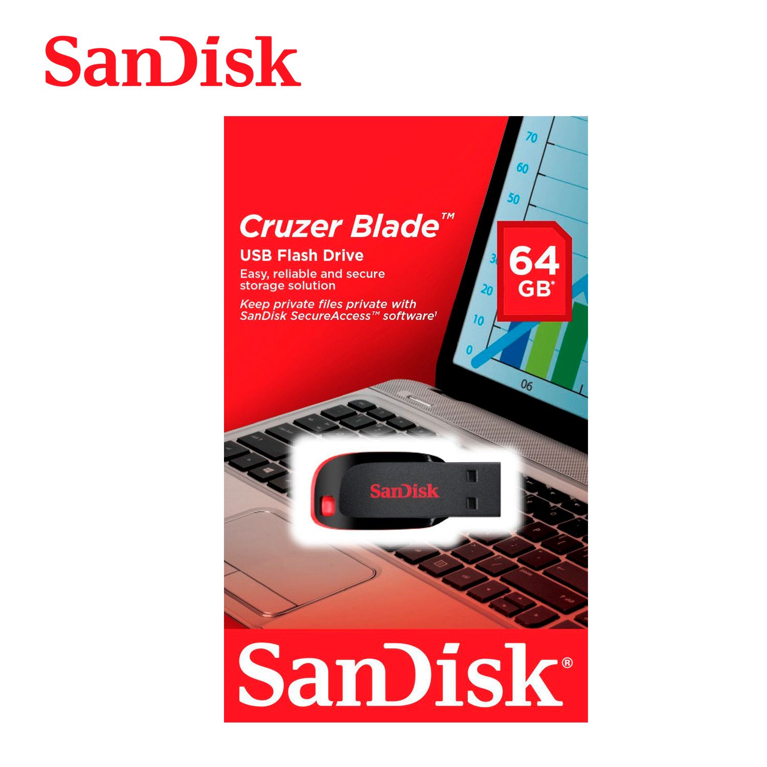 Memoria USB Sandisk Cruzer 64GB CZ50 Negro