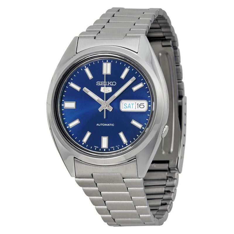 Seiko Reloj automático esfera azul, modelo SNXS77