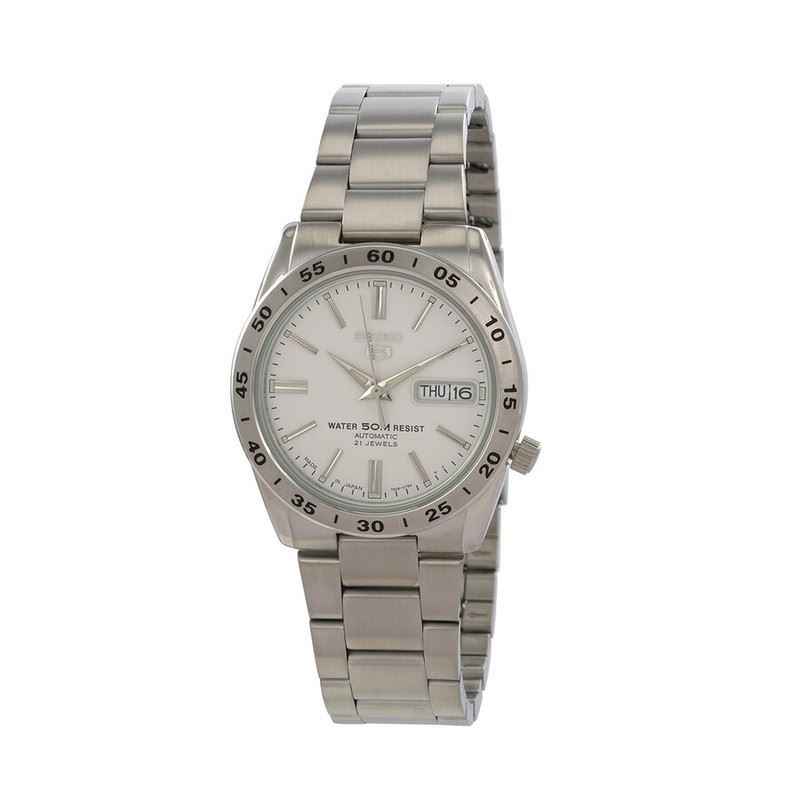 Seiko Reloj automático con esfera blanca, modelo SNKD97J1
