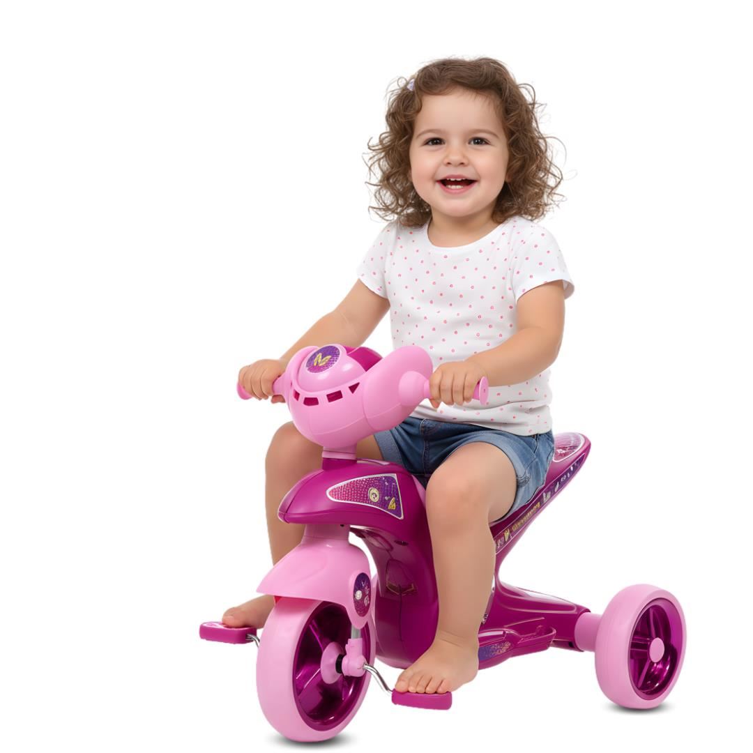 Trimoto a Pedal para Niños «SERVANN II» con Bluetooth Pink