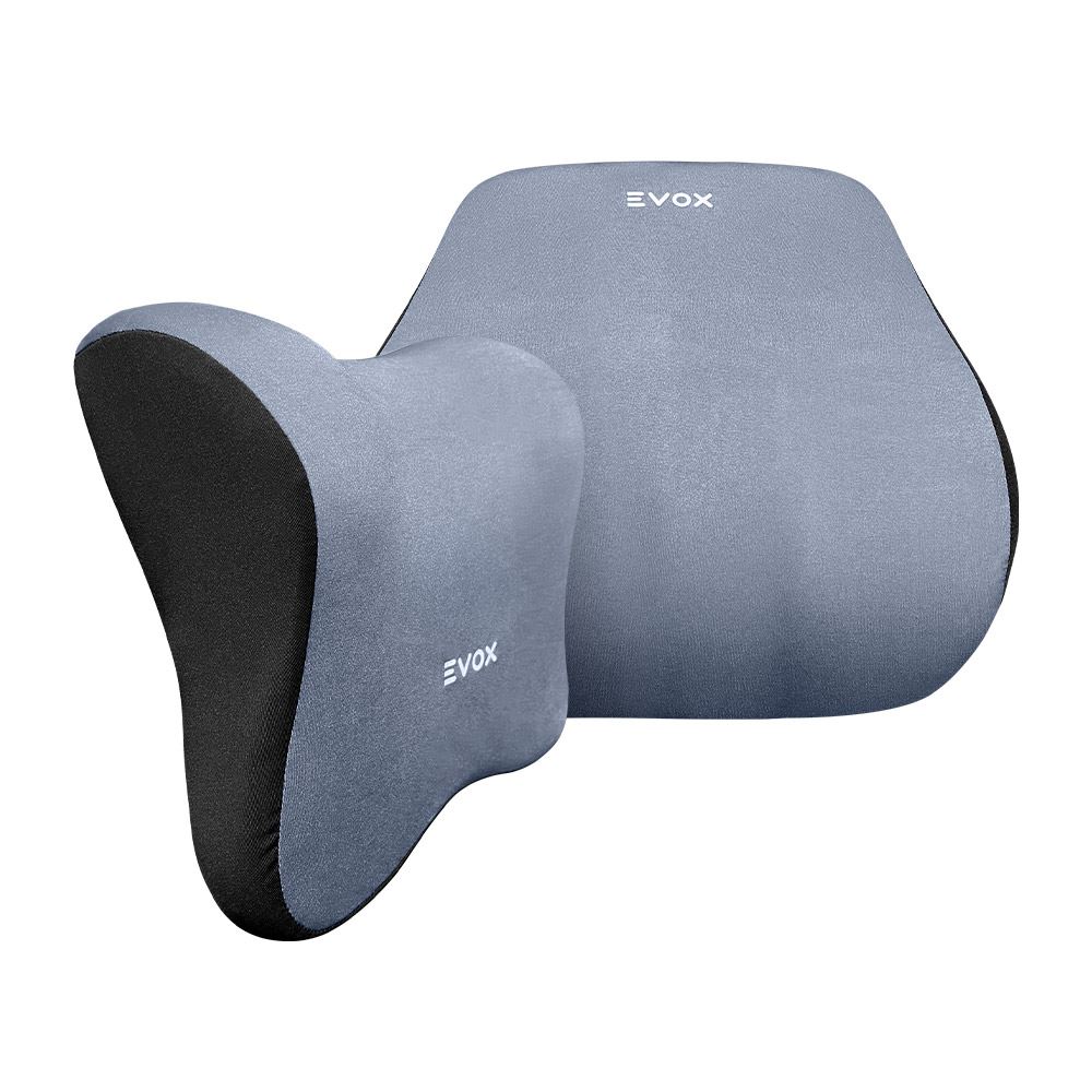 Set de Cojines Ergonómicos Evox WR9-G Gris Lumbar y Cervical
