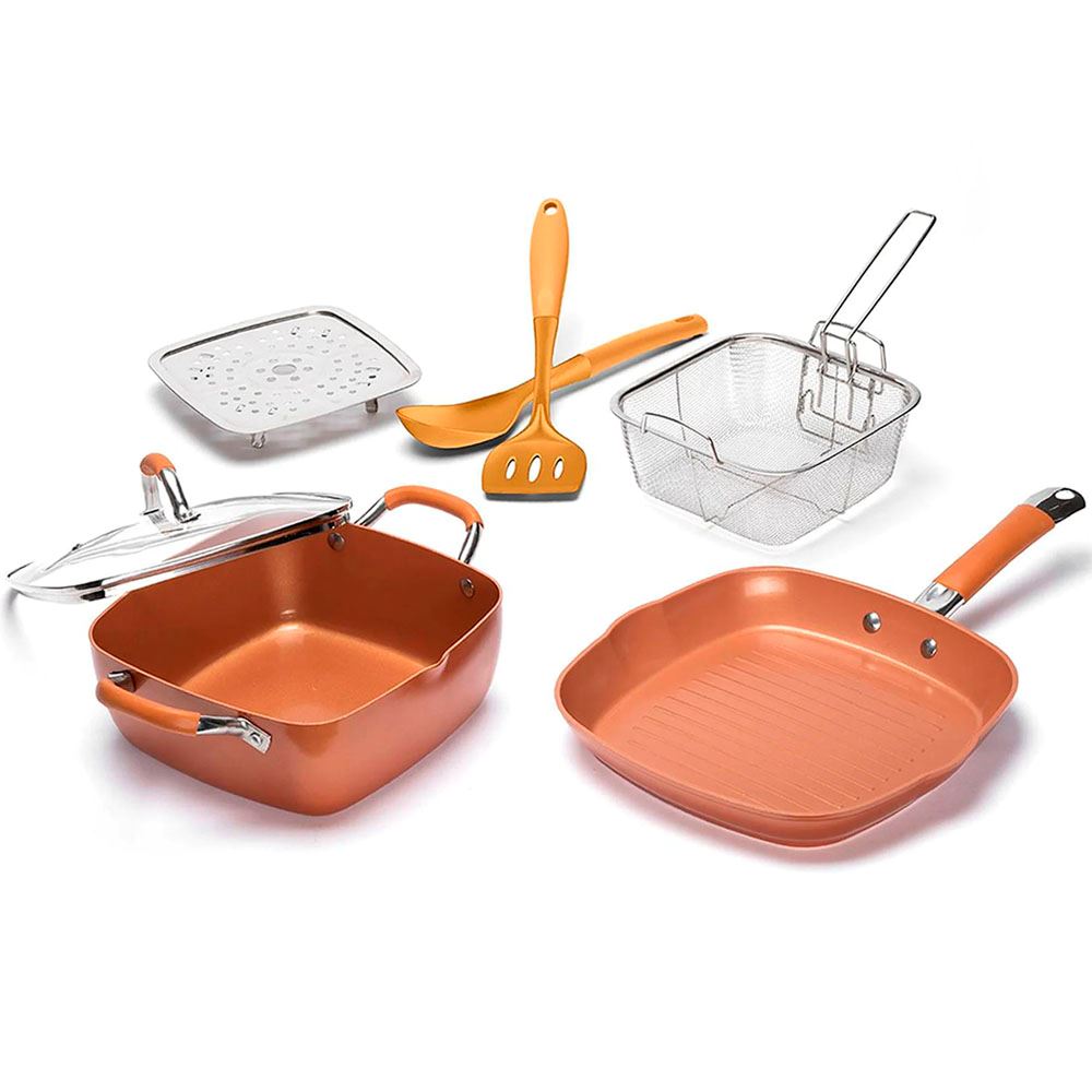Set De Olla Y Sartén COPPER COBRE 7 PZ