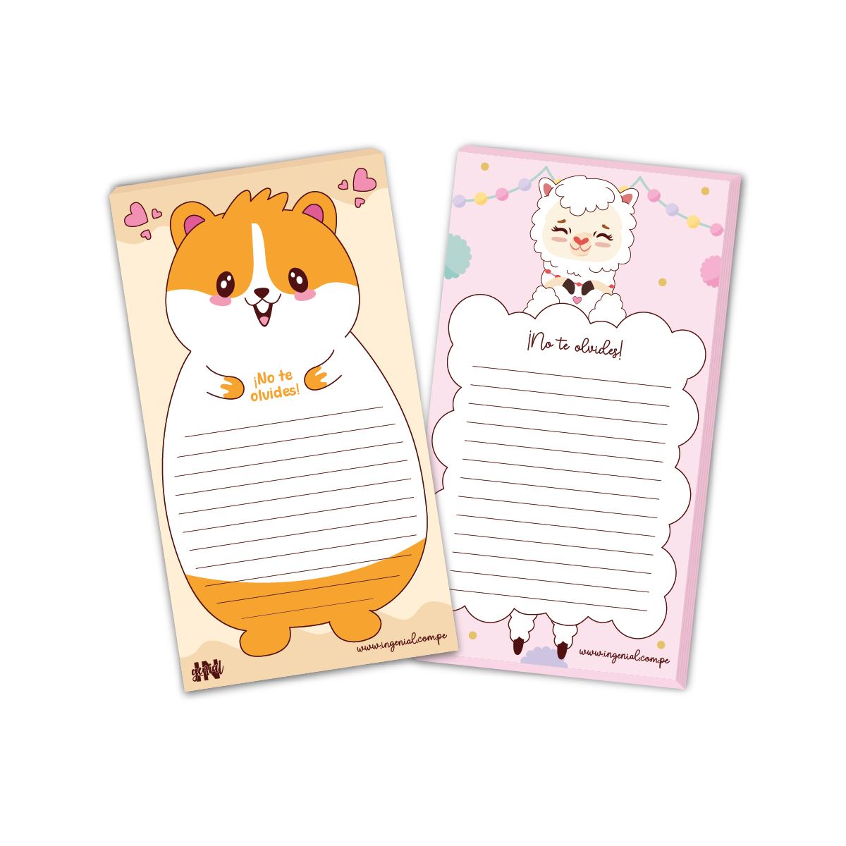 Set de notas magnéticas Ingenial Llamihappy x 2 unds.
