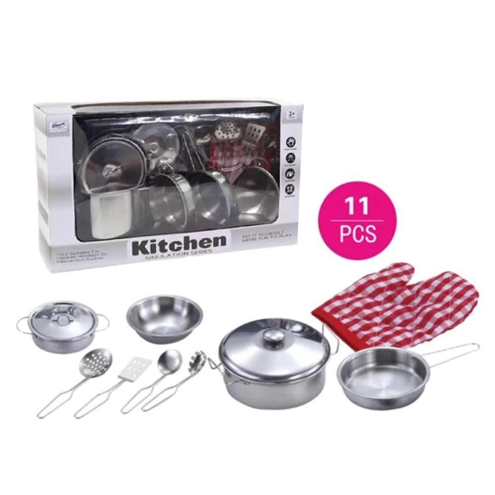 Set de Juguete de Cocina Ollas para Niñas 11 Piezas