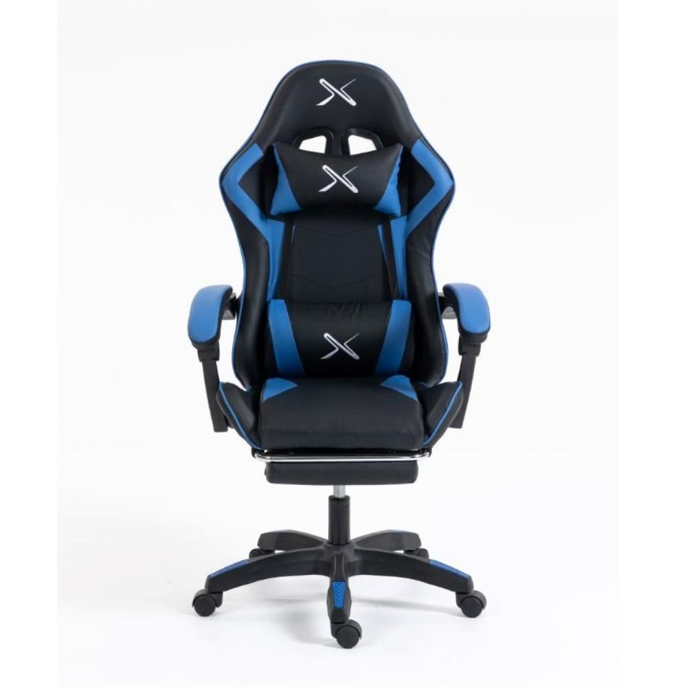 Silla Gamer Lyzor con Posapiés SGBLUTWN135A Azul y Negro