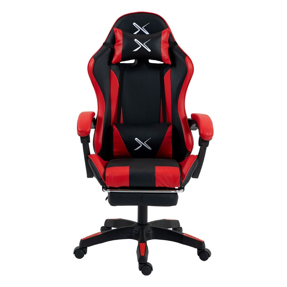 Silla Gamer Lyzor con Posapiés SGRTWN135A Roja y Negra