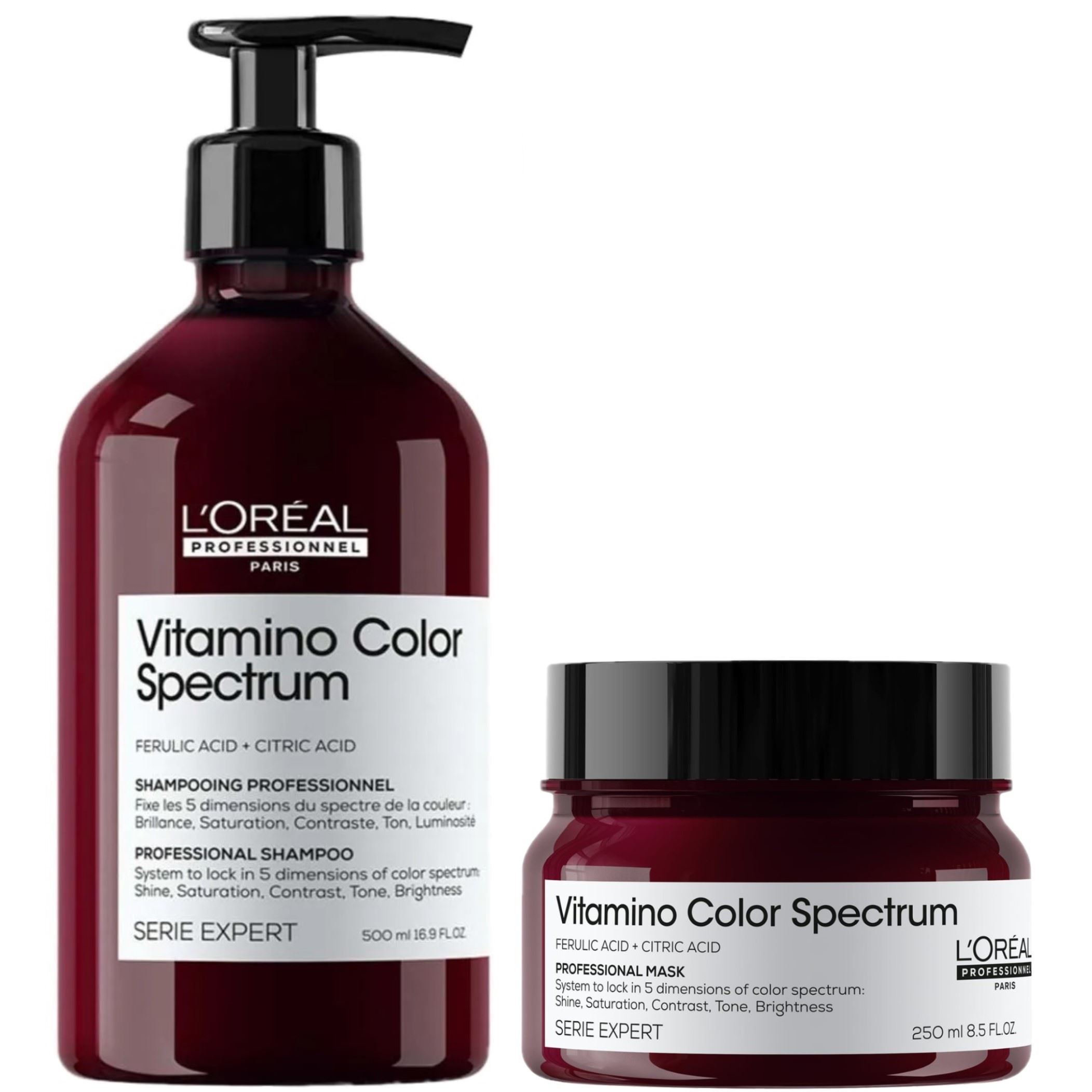 Shampoo 500ml + Mascarilla 250ml Vitamino Color Spectrum Loreal