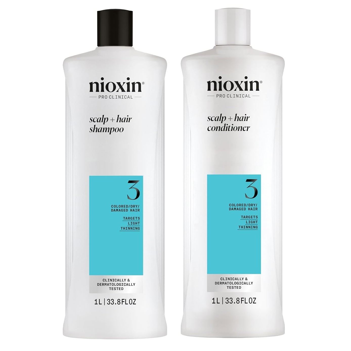 Nioxin 3 Shampoo Densificador + Acondicionador para cabello teñido 1000ml