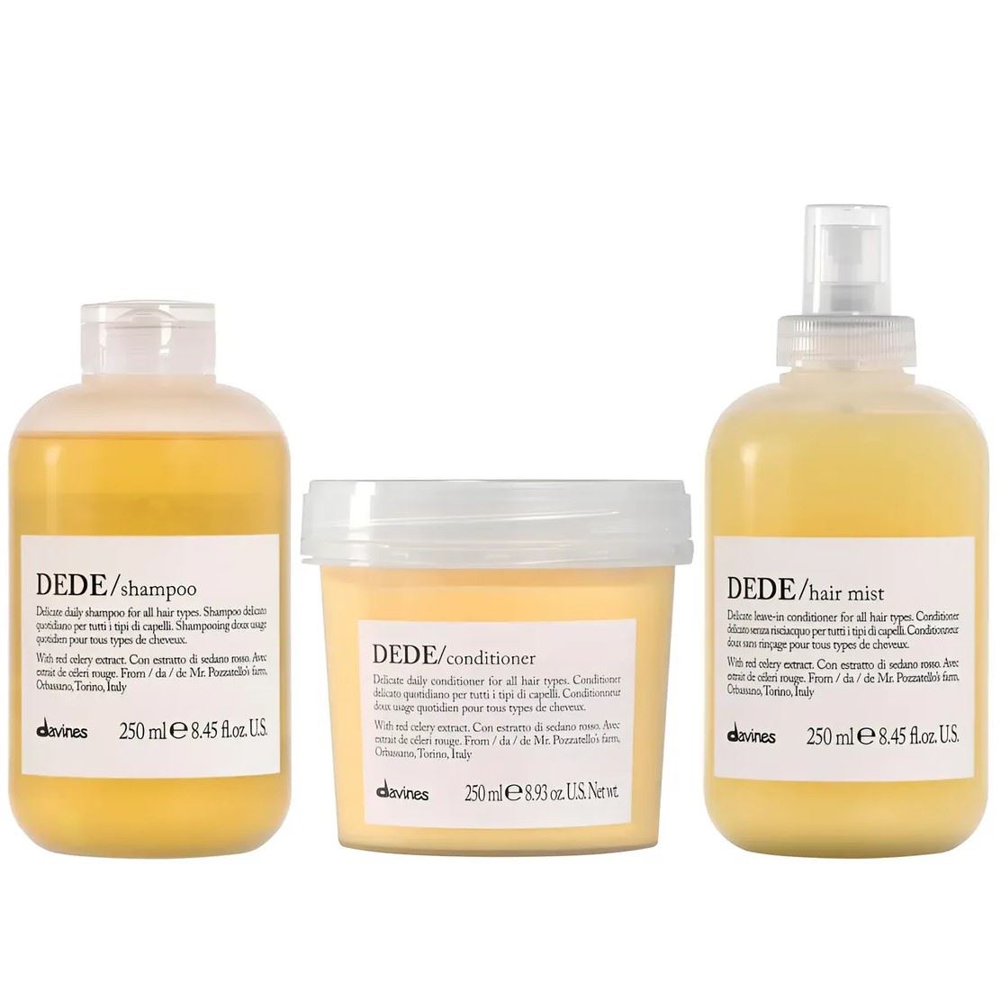 Shampoo Suave 250ml + Acondicionador + Spray Hair Mist DEDE Davines