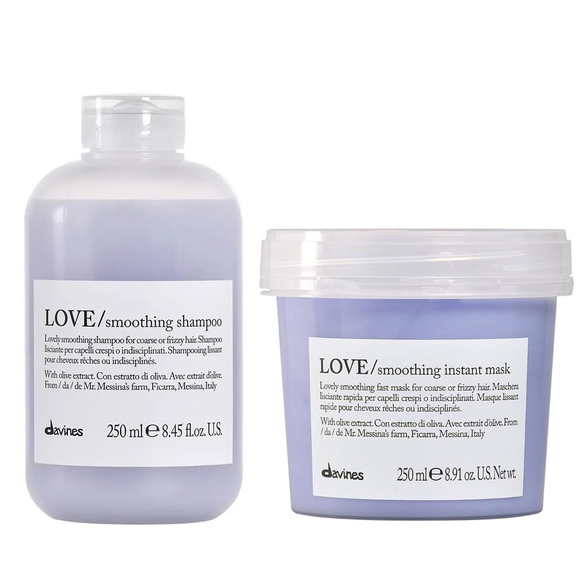 Shampoo Anti Frizz 250ml + Mascarilla Love Smooth Davines
