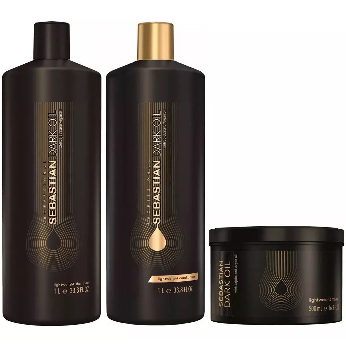 Shampoo 1lt + Acondicionador+ Mask Sebastian Dark Oil