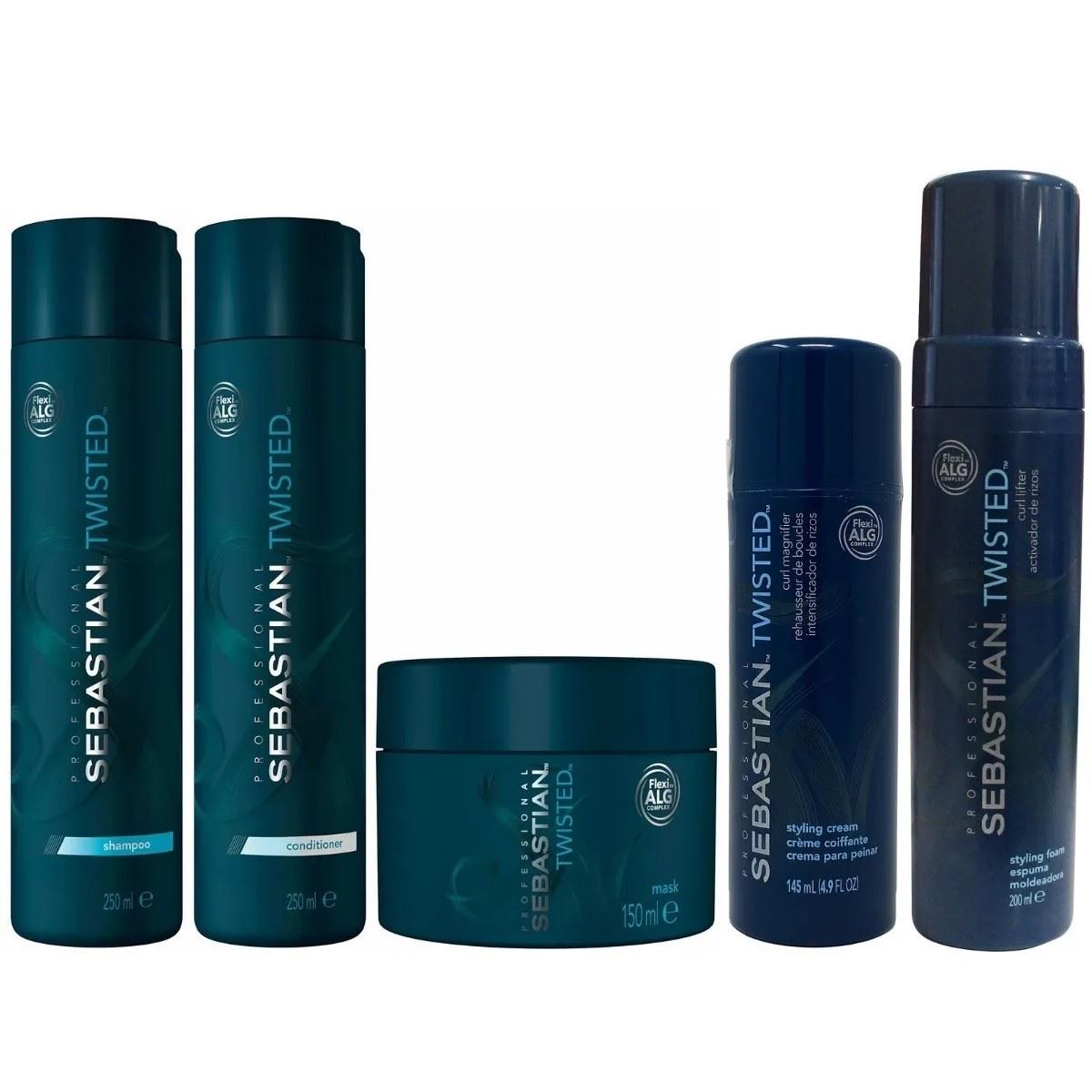 Shampoo 250ml+ Acondic+ Mascarilla+ Crema + Mousse Sebastian Twisted