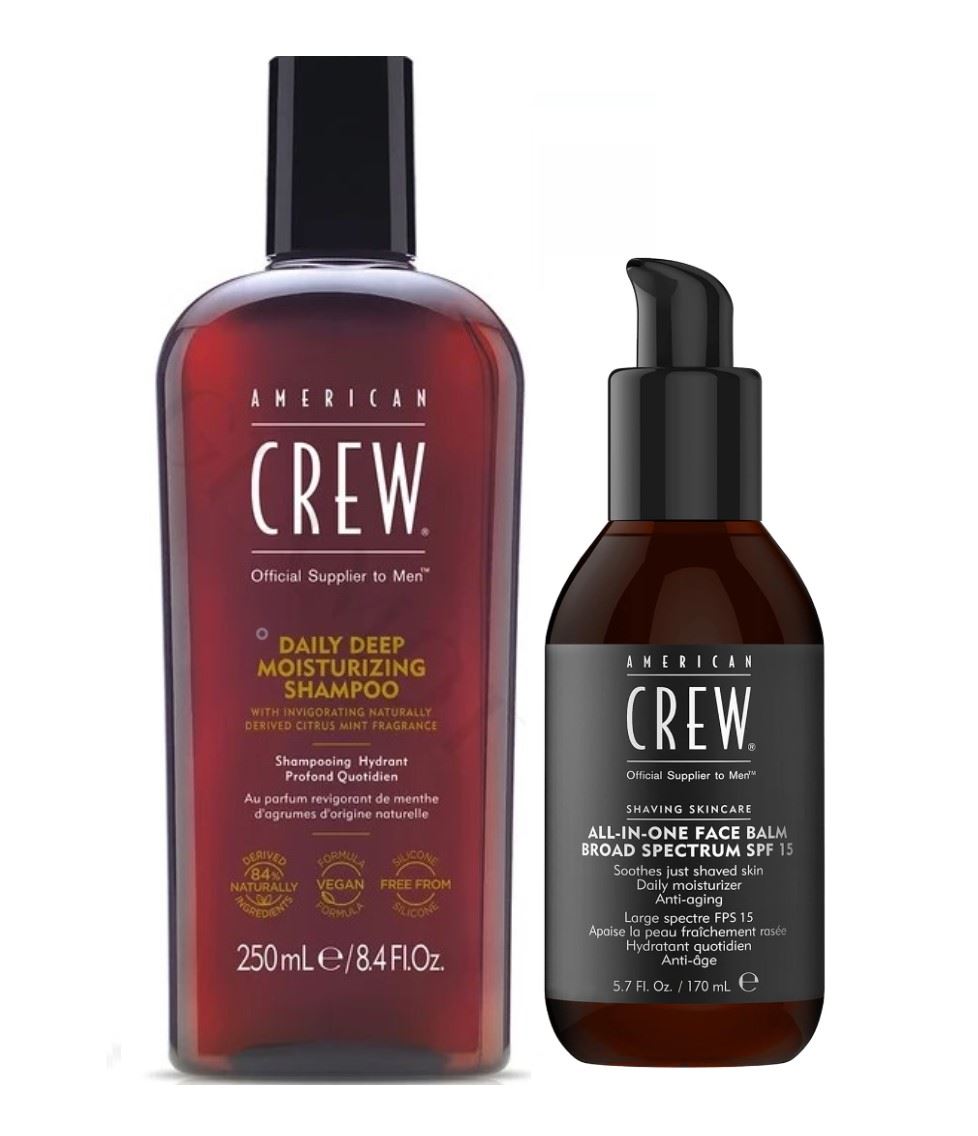 Shampoo Daily Hidratante + Bálsamo Post Afeitado American Crew