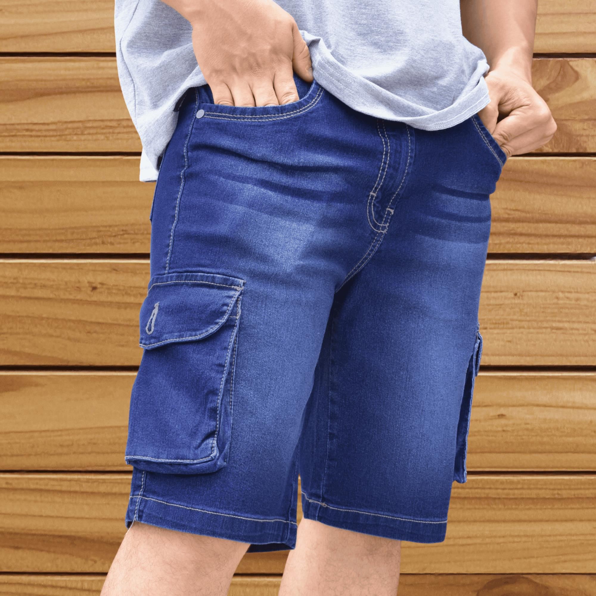 Short Jean Cargo Regular Fit Hombre Casual Stretch Yonisters Clothing