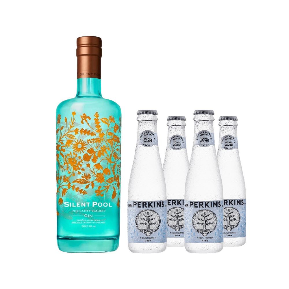 GIN SILENT POOL 500 ML + 4 agua Tonica Mr Perkins 150 Ml