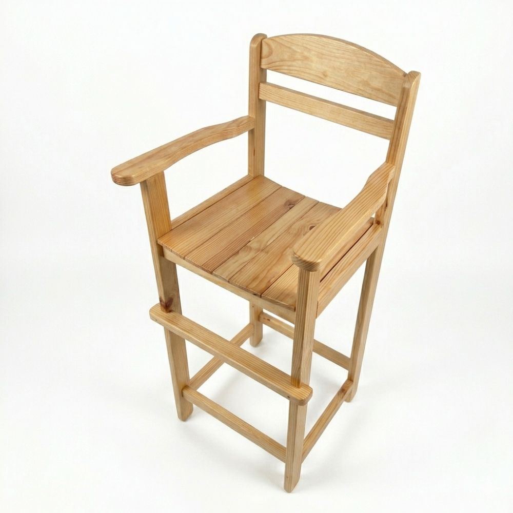 Silla de comer para niños en madera color natural